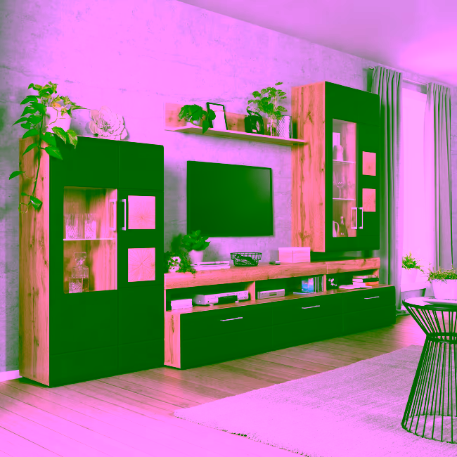 Set mobilă living cu iluminare LED